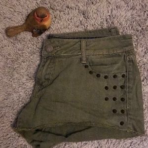 Green Denim Shorts w/ Studs Size 11